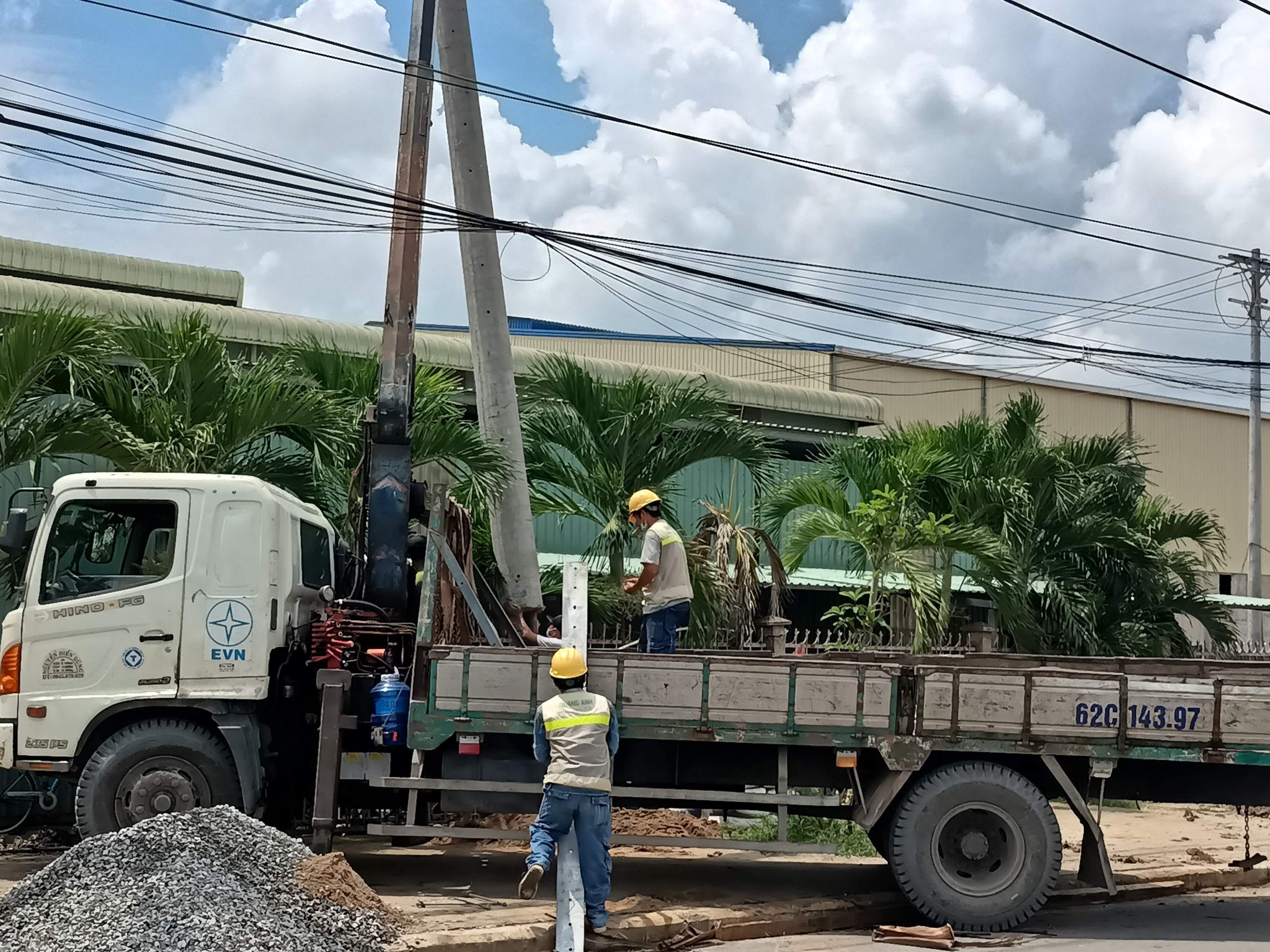 Engineer discussing solar power project.
