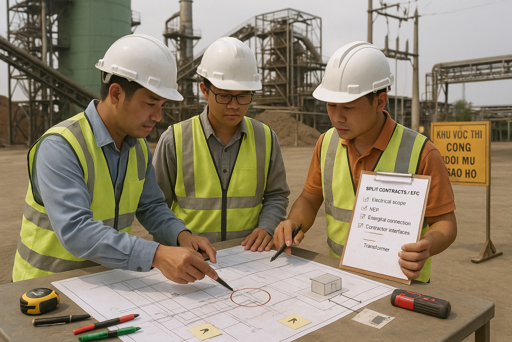 Nhóm dự án rà soát bản vẽ và giao diện giữa các gói MEP tại hiện trường